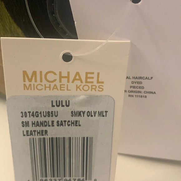 Michael Kors Camo LULU Satchel Handbag Small Handle New - Picture 10 of 13